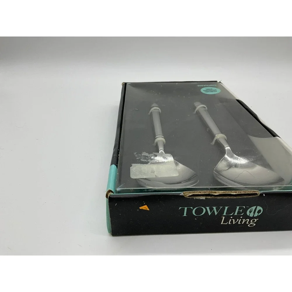 Towle Living Stephanie Salad Serving Set 2pc Silver Forged Stainless Steel New